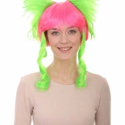HPO Circus Sweetie Clown Womens Wig | Ping Green Party Event Ready Cosplay Halloween Wig | Premium Breathable Capless Cap