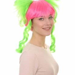 HPO Circus Sweetie Clown Womens Wig | Ping Green Party Event Ready Cosplay Halloween Wig | Premium Breathable Capless Cap