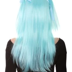 HPO Game Womens Wig | Light Blue Cosplay Wig | Premium Breathable Capless Cap Men's