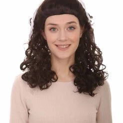 HPO 60's Homemaker Womens Wig | Dark Brown Vintage Wig | Premium Breathable Capless Cap Women's