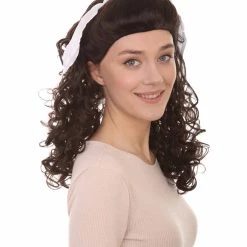 HPO 60's Homemaker Womens Wig | Dark Brown Vintage Wig | Premium Breathable Capless Cap Women's