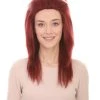 HPO 80s Dark Auburn Rock Diva Womens Wig | Long Cosplay Halloween Wig | Premium Breathable Capless Cap Men's