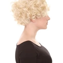 HPO Sexy Womens Wig | Curly Blonde Short Celebrity Wig | Premium Breathable Capless Cap