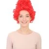 HPO Women's Red Curly Queen Womens Wig | All Back Super Size Cosplay Wig | Premium Breathable Capless Cap