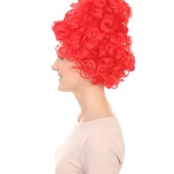 HPO Women's Red Curly Queen Womens Wig | All Back Super Size Cosplay Wig | Premium Breathable Capless Cap