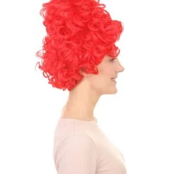 HPO Women's Red Curly Queen Womens Wig | All Back Super Size Cosplay Wig | Premium Breathable Capless Cap