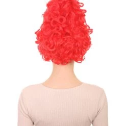 HPO Women's Red Curly Queen Womens Wig | All Back Super Size Cosplay Wig | Premium Breathable Capless Cap