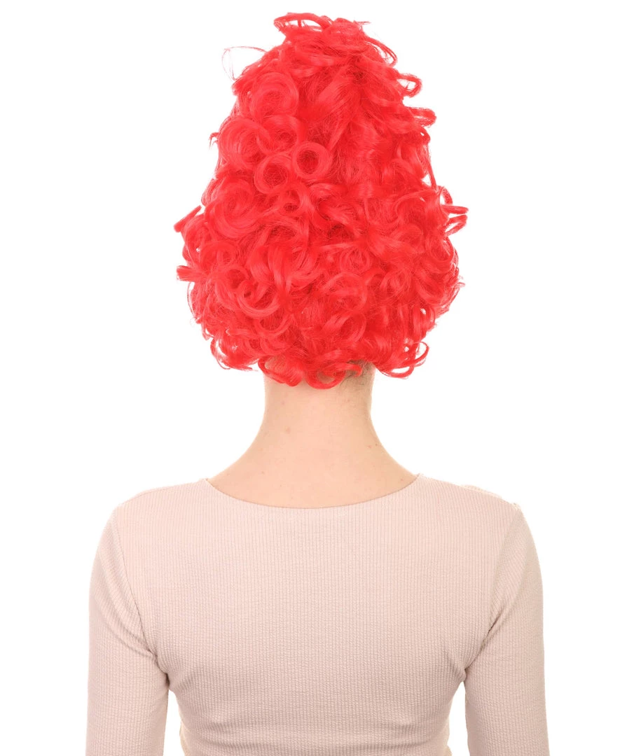 HPO Women's Red Curly Queen Womens Wig | All Back Super Size Cosplay Wig | Premium Breathable Capless Cap