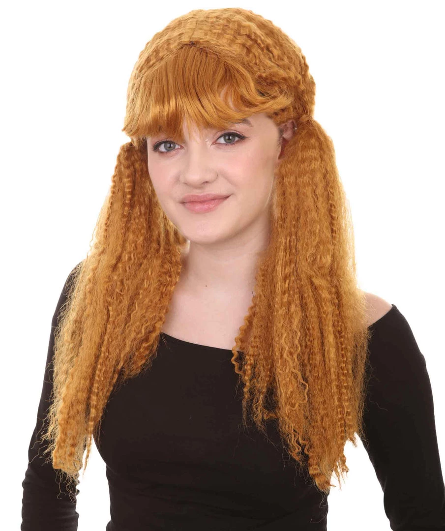 HPO Long Curly Cosplay Womens Wig | Premium Breathable Capless Cap Women's