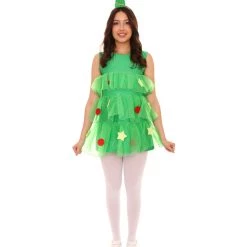 HPO Adult Women's Tree Dress Holiday Costume | Multi Christmas Costume