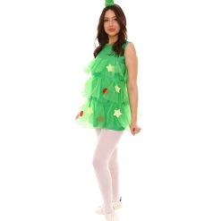 HPO Adult Women's Tree Dress Holiday Costume | Multi Christmas Costume