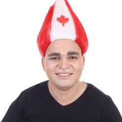 FLAGWIGS Men's Flag Troll Wig Collection | Canada Flag Wig | Premium Breathable Capless Cap