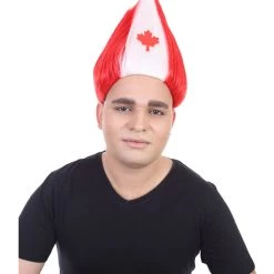 FLAGWIGS Men's Flag Troll Wig Collection | Canada Flag Wig | Premium Breathable Capless Cap