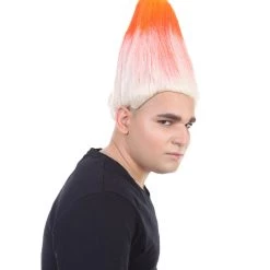 BC Unisex Adult & Kids Wig | Trolls Orange & White Wig | Premium Breathable Capless Cap