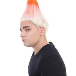 BC Unisex Adult & Kids Wig | Trolls Orange & White Wig | Premium Breathable Capless Cap
