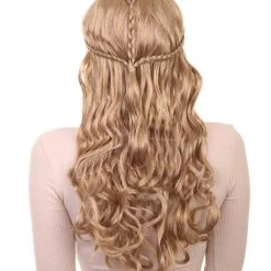 HPO Men's Womens Renaissance Wig | Long Blond Braided Wig | Premium Breathable Capless Cap