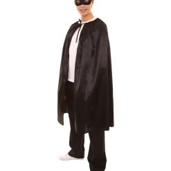 HPO Adult Men's Superhero Cape With Mask Set Costume | Multiple Color Options Halloween Costume