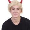 HPO President II Wig W/ Red Sequined Devil Horns | Blonde Short Wig | Premium Breathable Capless Cap SALE