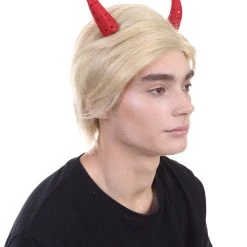 HPO President II Wig W/ Red Sequined Devil Horns | Blonde Short Wig | Premium Breathable Capless Cap SALE