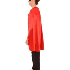 HPO Adult Women's Superhero Cape With Mask Set Cartoon Costume | Multiple Color Options Halloween Costume