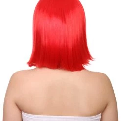 FLAGWIGS Tunisia Flag Sport Party Bob Wig | Sexy Cosplay Party Halloween Wig | Premium Breathable Capless Cap Women's