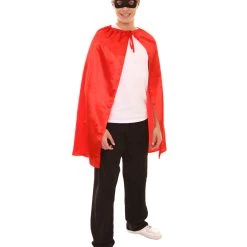 HPO Adult Women's Superhero Cape With Mask Set Cartoon Costume | Multiple Color Options Halloween Costume