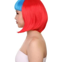 FLAGWIGS Colombia Flag Sport Party Bob Wig | Patriotic Character Cosplay Halloween Wig | Premium Breathable Capless Cap