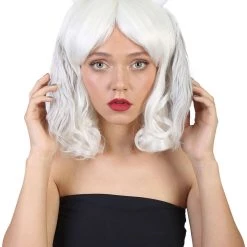 BC Undertale Asriel Wig W/ Horns | White Cosplay Wig | Premium Breathable Capless Cap