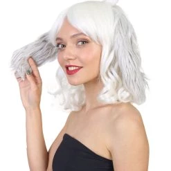 BC Undertale Asriel Wig W/ Horns | White Cosplay Wig | Premium Breathable Capless Cap
