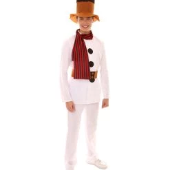 HPO Adult Men's Mr Snowman Costume | White Halloween Costume