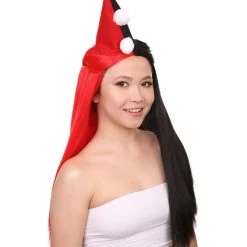 HPO Women's Womens Clown Girl Styles Wig With Hat | Character Cosplay Halloween Wig | Premium Breathable Capless Cap