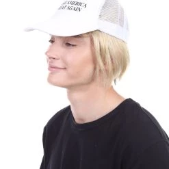 HPO President II Mens Wig W/ Make America Great Again Hat | Blonde Wig | Premium Breathable Capless Cap