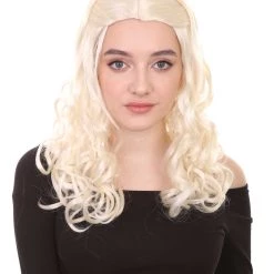 HPO Queen Womens Wig | White Movie Long Wavy Wig | Premium Breathable Capless Cap Men's