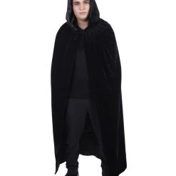 HPO Adult Men's Vampire Cape Costume | Black Halloween Costume