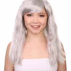 HPO Men's Womens Glamourama Grey Wig | Stage/Event Fancy Halloween Wig | Premium Breathable Capless Cap