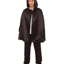 HPO Adult Men's Reversible Hooded Short Cape Costume | Multiple Color Options Halloween Costume