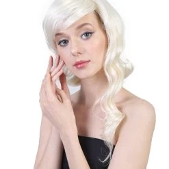 HPO Men's Pink Womens Game Wig | White TV/Movie Fancy Cosplay Halloween Wig | Premium Breathable Capless Cap