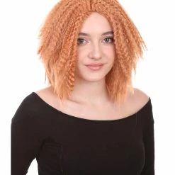 HPO Orange Curly Fashion Womens Wig | Party Ready Fancy Cosplay Halloween Wig | Premium Breathable Capless Cap Women's