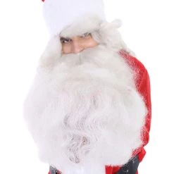 HPO Adult Men's Deluxe Classic Santa Claus Suit Costume | White & Red Christmas Costume