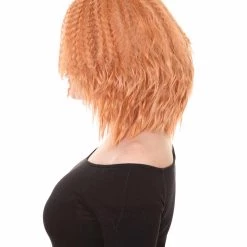 HPO Orange Curly Fashion Womens Wig | Party Ready Fancy Cosplay Halloween Wig | Premium Breathable Capless Cap Women's