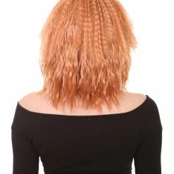 HPO Orange Curly Fashion Womens Wig | Party Ready Fancy Cosplay Halloween Wig | Premium Breathable Capless Cap Women's