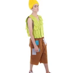 HPO Troll Kid | Leaf Vest And Brown Patchwork Pants | Premium Halloween Costume Men's