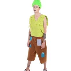 HPO Troll Kid | Leaf Vest And Brown Patchwork Pants | Premium Halloween Costume Men's