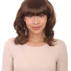 HPO Wavy Brown Chic Womens Wig | Cosplay Wig | Premium Breathable Capless Cap Men's