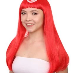 FLAGWIGS Tunisia Flag Sport Party Long Bob Wig | Premium Breathable Capless Cap