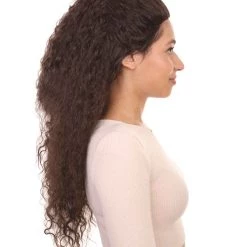 HPO Men's Womens Polynesian Princess Wig | Long Curly Wig | Premium Breathable Capless Cap
