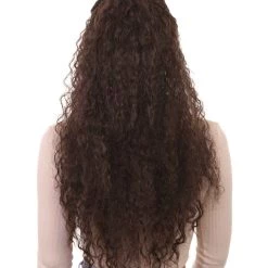 HPO Men's Womens Polynesian Princess Wig | Long Curly Wig | Premium Breathable Capless Cap