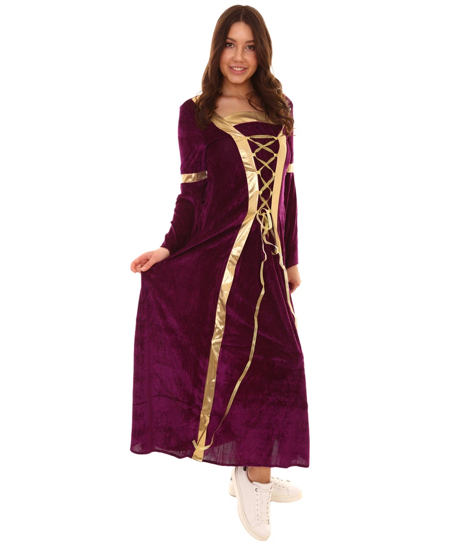 HPO Adult Women's Renaissance Costume | Purple Cosplay Costume