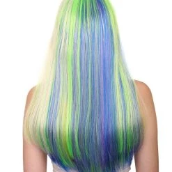 HPO Women's Womens Rainbow Bob Wig | Party Ready Fancy Cosplay Halloween Wig | Premium Breathable Capless Cap