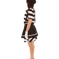 HPO Adult Woman's Mime Costume | Black & White Halloween Costume